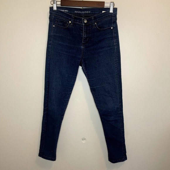 Banana Republic Womens High Waist Skinny Ankle Jeans Dark Wash High Rise Size 27 - Picture 1 of 7